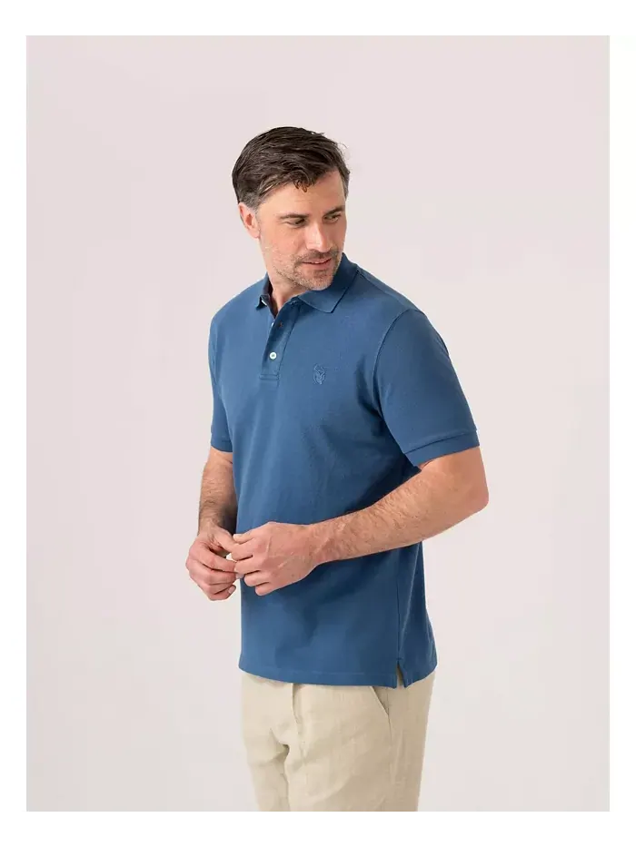 Мужская короткая пике поло из хлопка Koy Clothing — изображение 7 из 8, синий