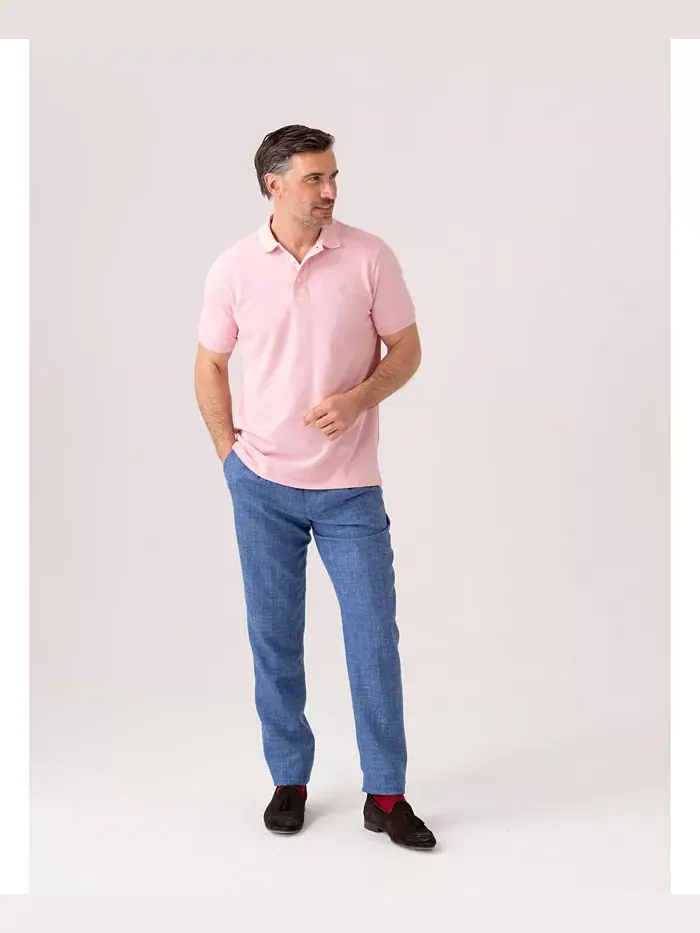 Мужская короткая пике поло из хлопка Koy Clothing — изображение 3 из 8, розовый