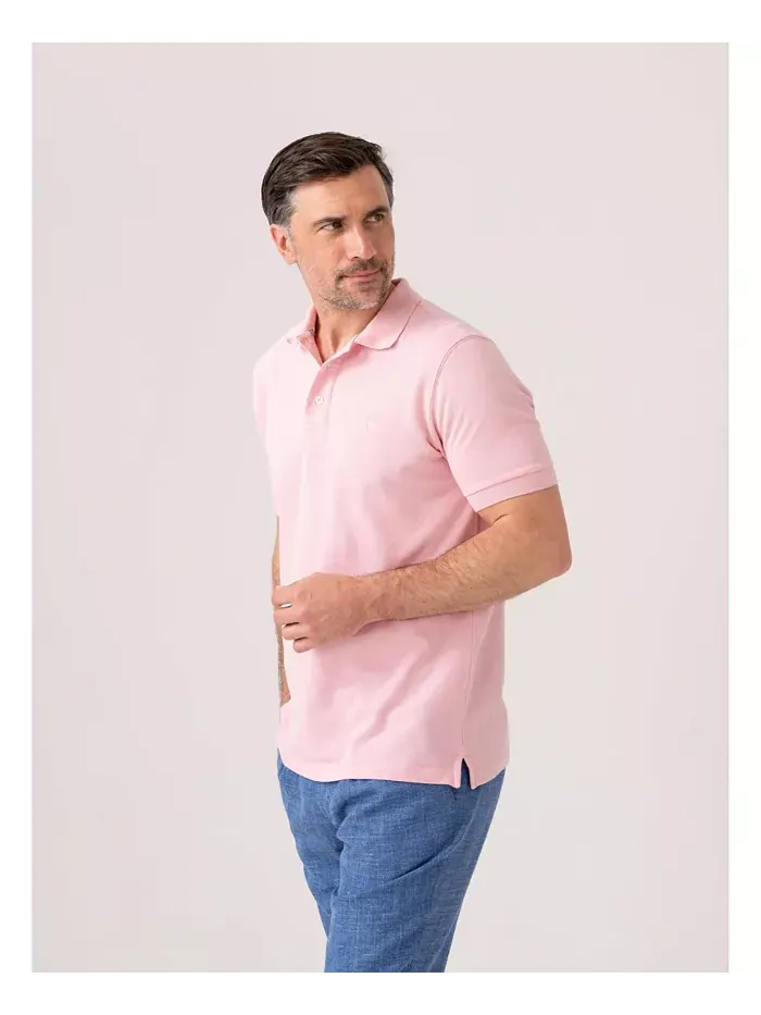 Мужская короткая пике поло из хлопка Koy Clothing — изображение 4 из 8, розовый