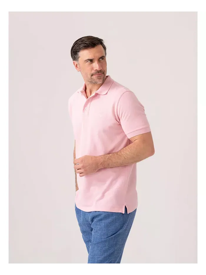 Мужская короткая пике поло из хлопка Koy Clothing — изображение 5 из 8, розовый