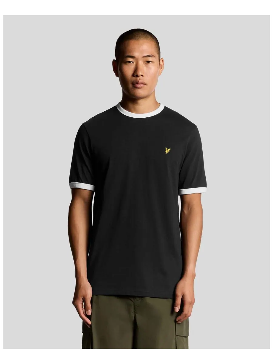 Мужская футболка с контрастной отделкой Lyle & Scott — белый