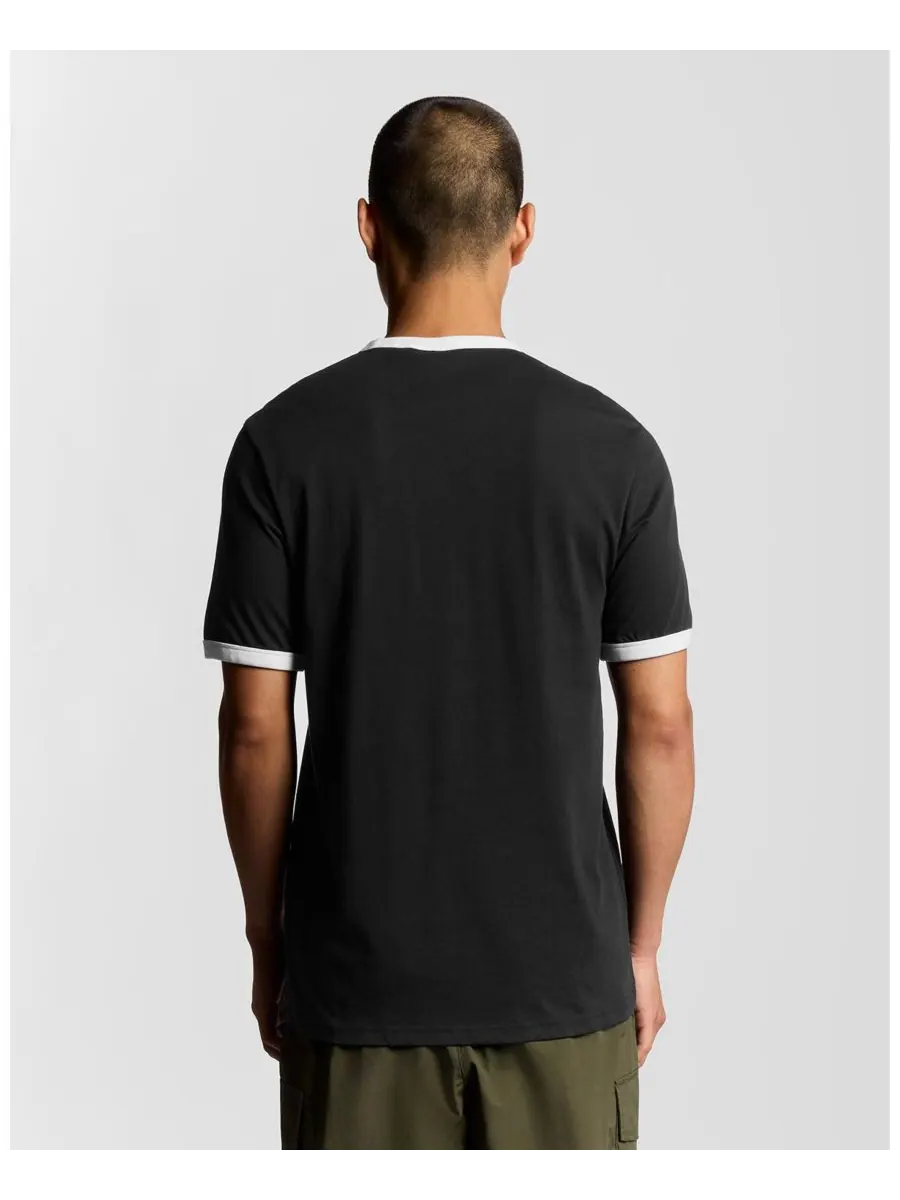 Мужская футболка с контрастной отделкой Lyle & Scott — изображение 3 из 6, черный/белый
