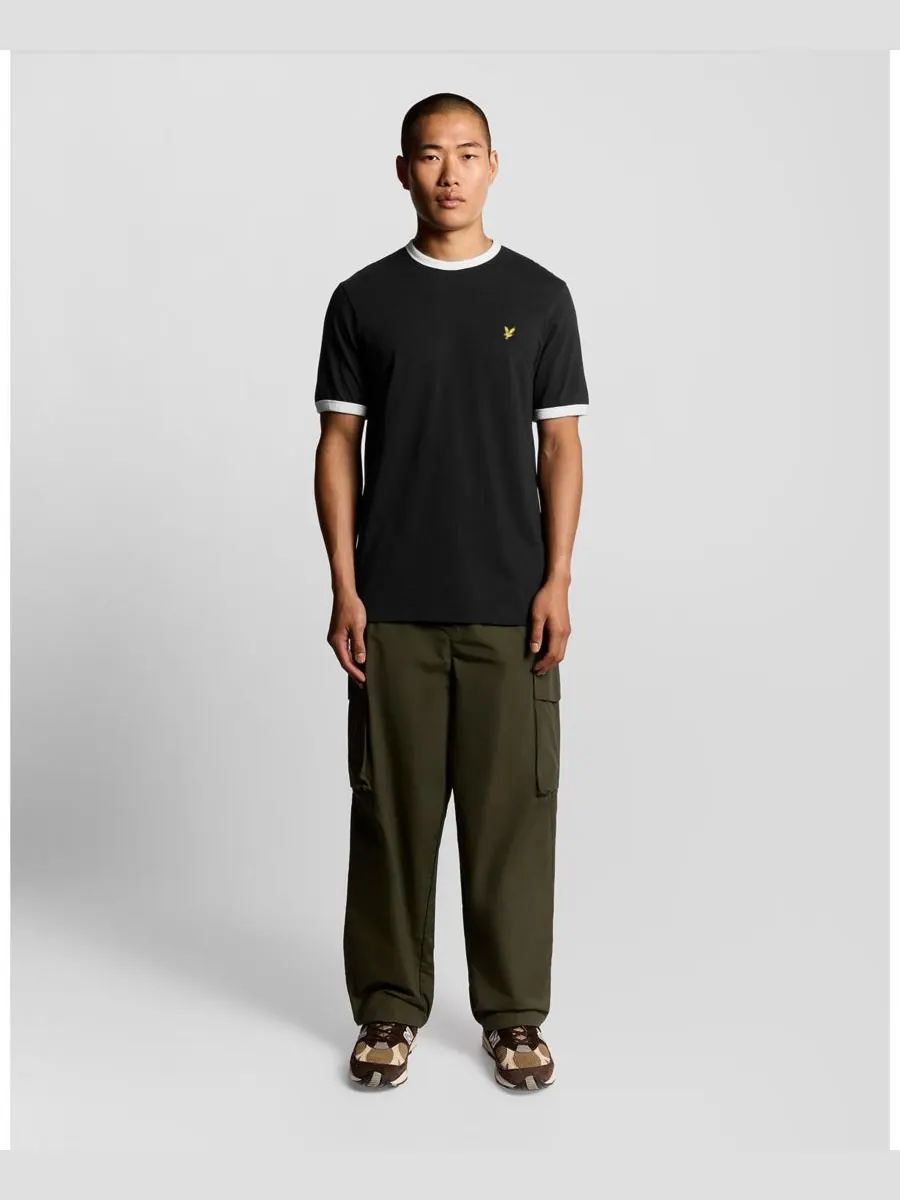 Мужская футболка с контрастной отделкой Lyle & Scott — изображение 4 из 6, черный/белый