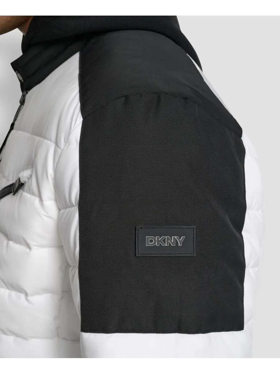 Мужская стеганая мотоциклетная куртка-пуховик DKNY — изображение 3 из 4, белый
