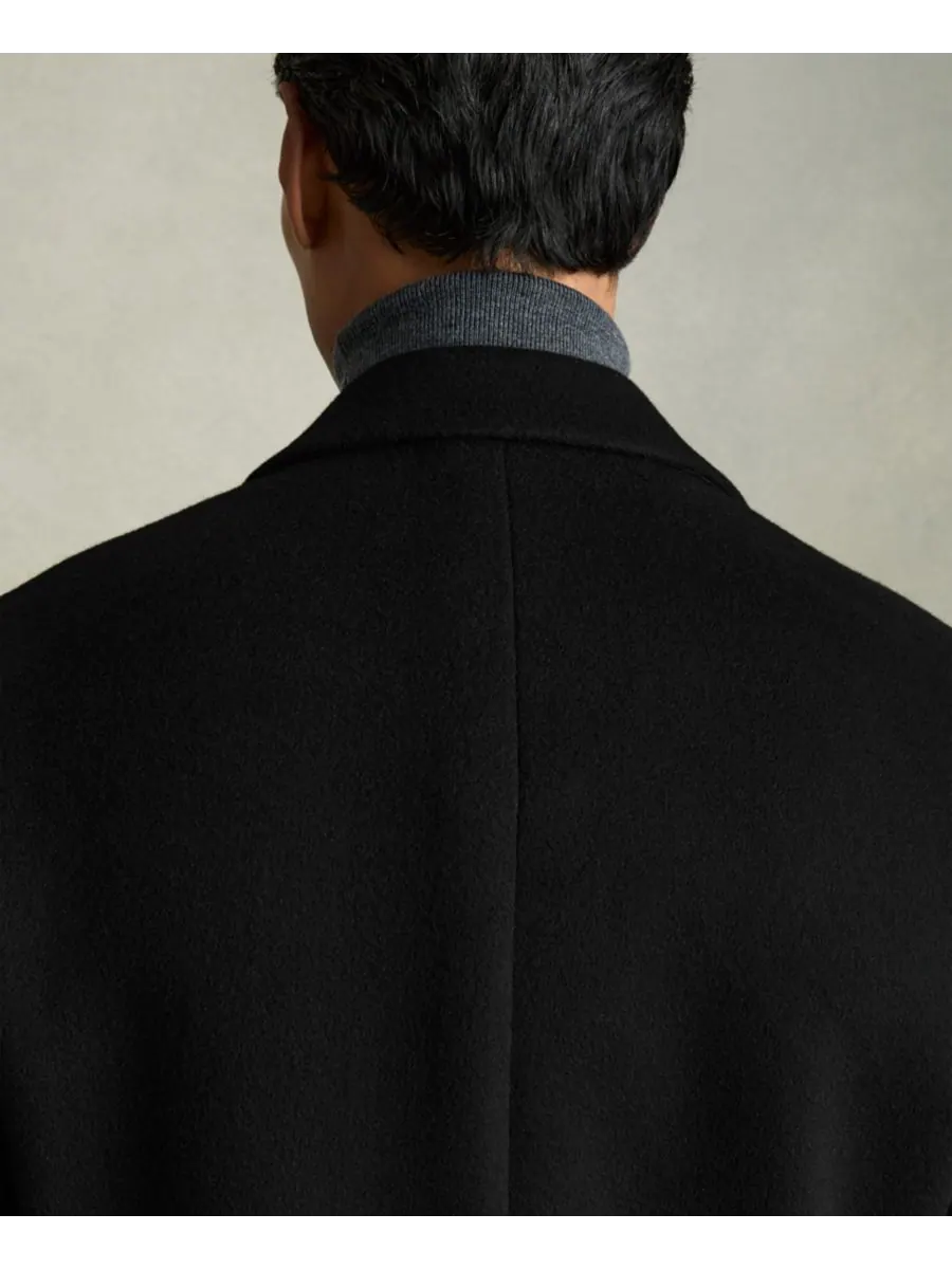 Мужское однобортное пальто из шерстяной смеси REISS — изображение 3 из 7, черный