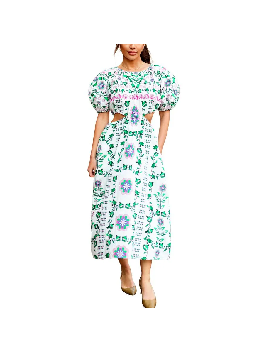 Платье миди Danielle Green Garden Jessie Zhao New York — белый