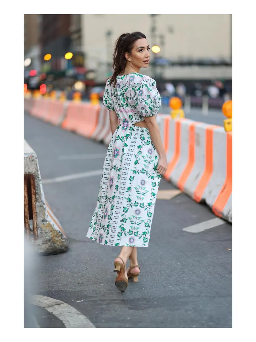 Платье миди Danielle Green Garden Jessie Zhao New York — изображение 2 из 3, зеленый белый