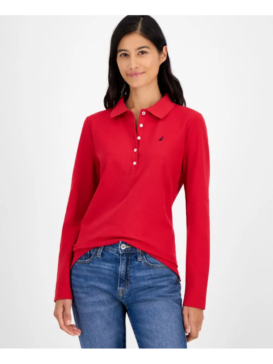 Женская рубашка-поло с длинным рукавом Nautica Jeans, Samba — изображение 1 из 2