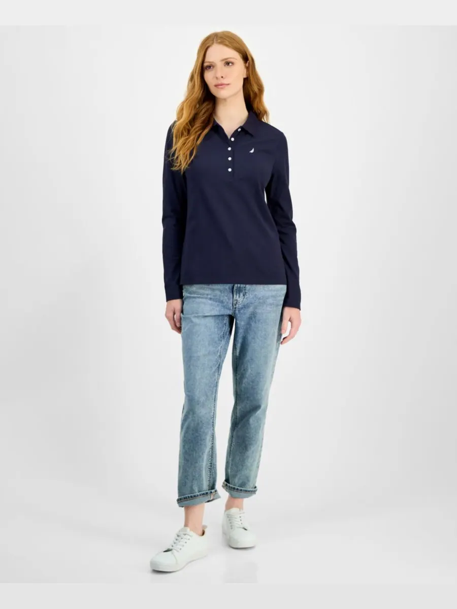 Женская рубашка-поло с длинным рукавом Nautica Jeans — изображение 2 из 4, ночное небо