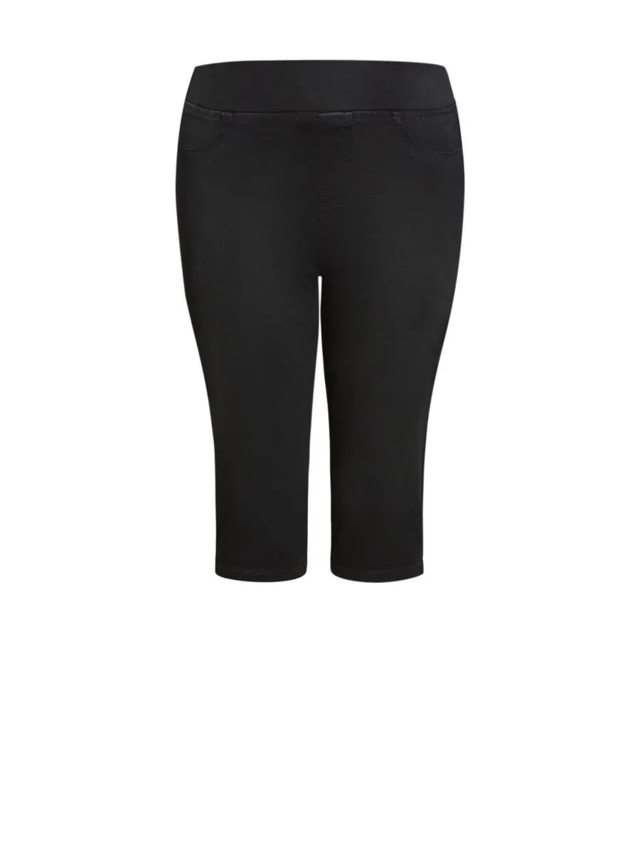 Женские укороченные джинсы Butter Denim Pull On AVENUE — изображение 3 из 3, черный