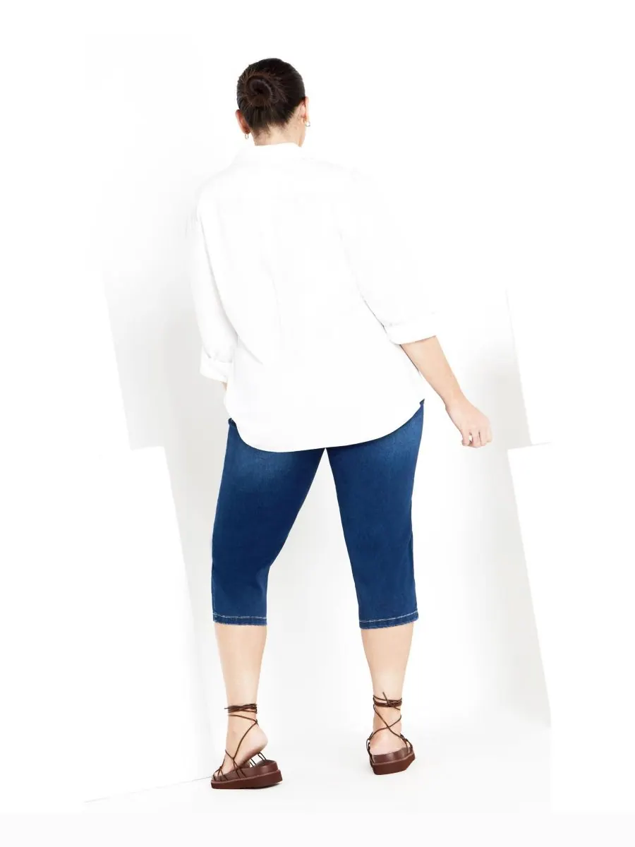 Женские укороченные джинсы Butter Denim Pull On AVENUE — изображение 3 из 3, черный