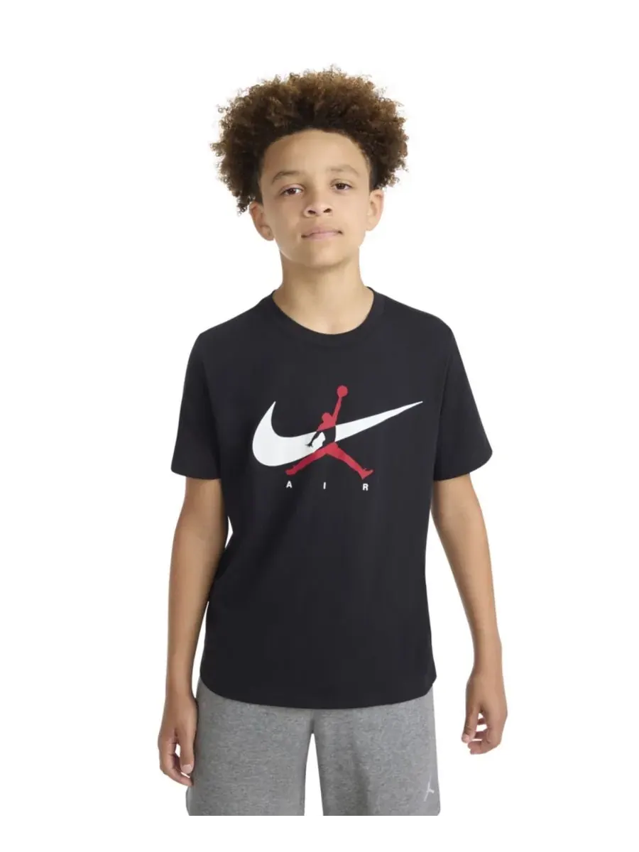 Детская футболка с круглым вырезом и логотипом Jumpman Swoosh (8-20 лет) Jordan — изображение 1 из 7, черный