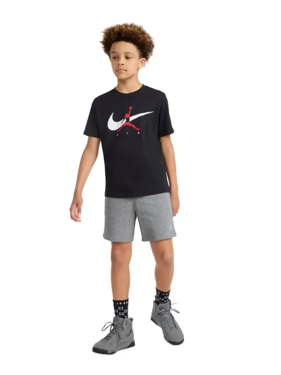 Детская футболка с круглым вырезом и логотипом Jumpman Swoosh (8-20 лет) Jordan — изображение 2 из 7, черный