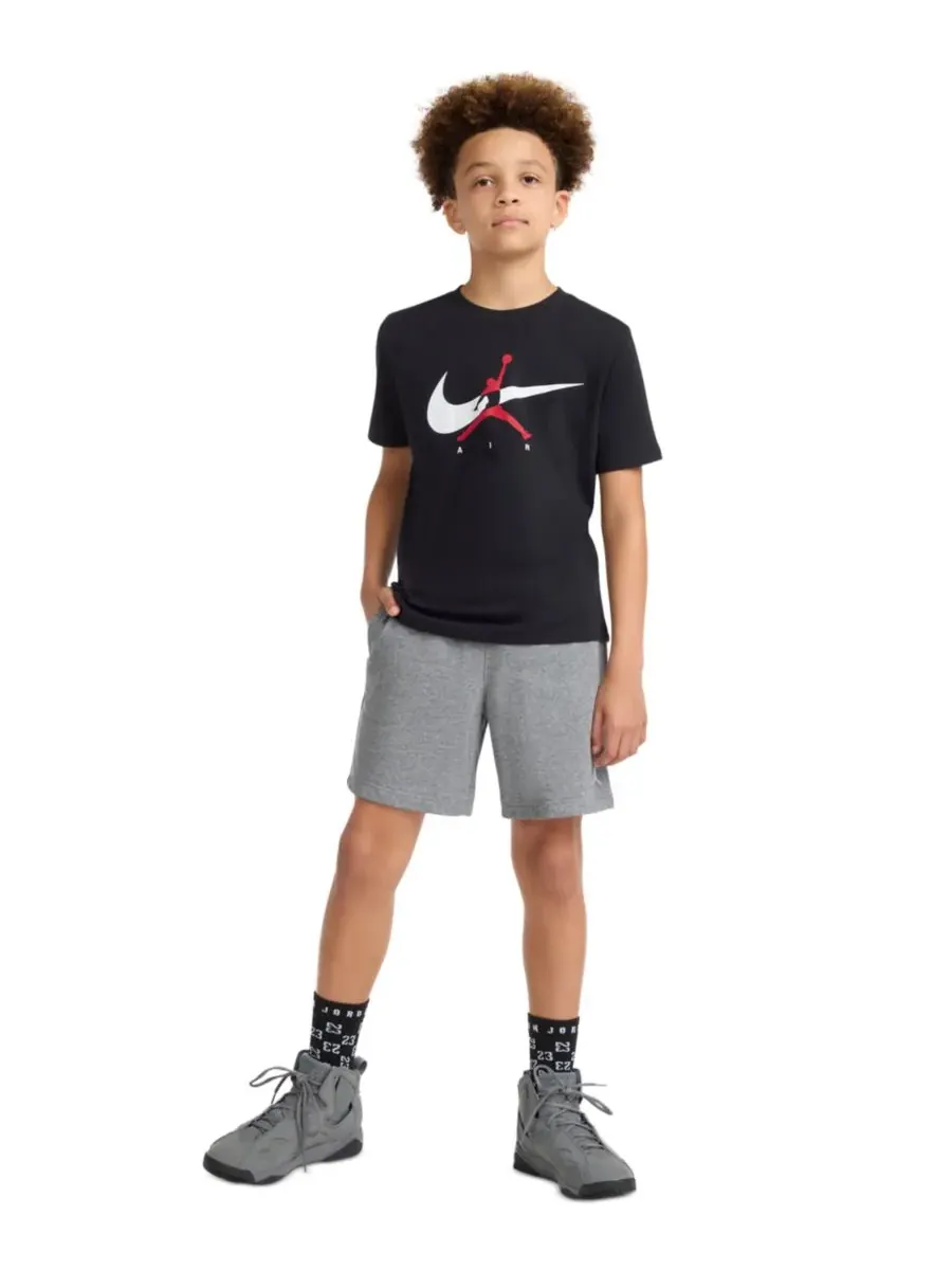 Детская футболка с круглым вырезом и логотипом Jumpman Swoosh (8-20 лет) Jordan — изображение 3 из 7, черный