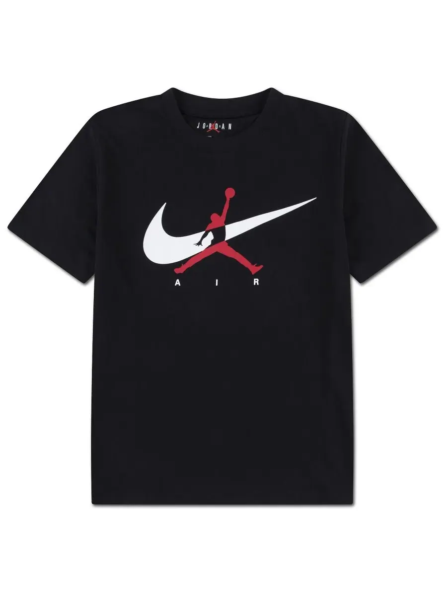 Детская футболка с круглым вырезом и логотипом Jumpman Swoosh (8-20 лет) Jordan — изображение 5 из 7, черный