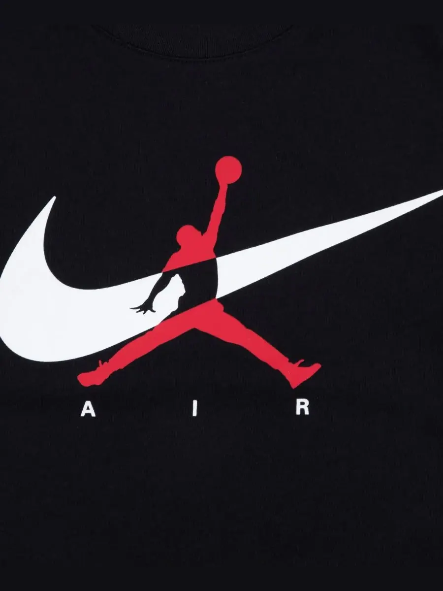 Детская футболка с круглым вырезом и логотипом Jumpman Swoosh (8-20 лет) Jordan — изображение 7 из 7, черный