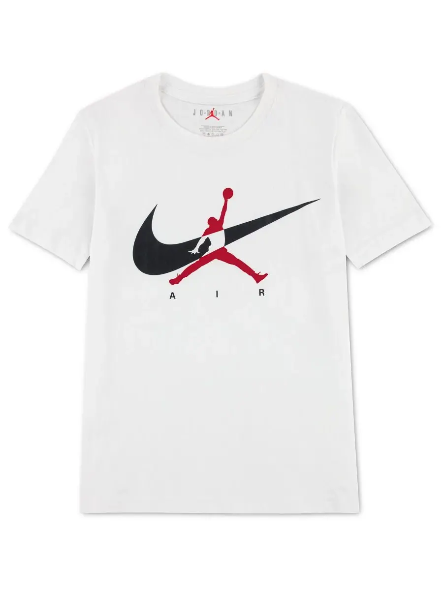 Детская футболка с круглым вырезом и логотипом Jumpman Swoosh (8-20 лет) Jordan — изображение 5 из 7, белый