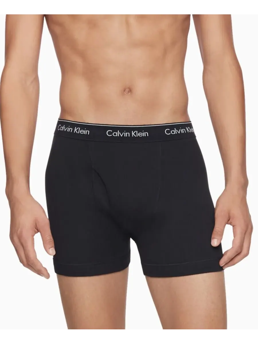 Calvin Klein Мужские боксеры из классического хлопка, комплект из 3 штук — изображение 2 из 4, черный