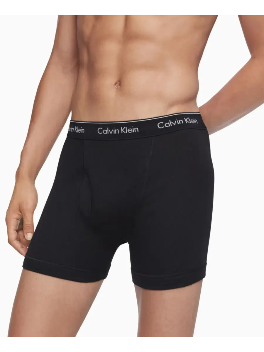Calvin Klein Мужские боксеры из классического хлопка, комплект из 3 штук — изображение 3 из 4, черный