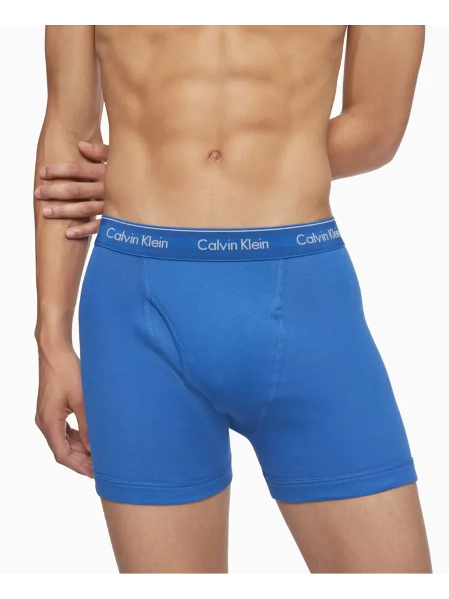 Calvin Klein Мужские боксеры из классического хлопка, комплект из 3 штук — изображение 2 из 4, синий