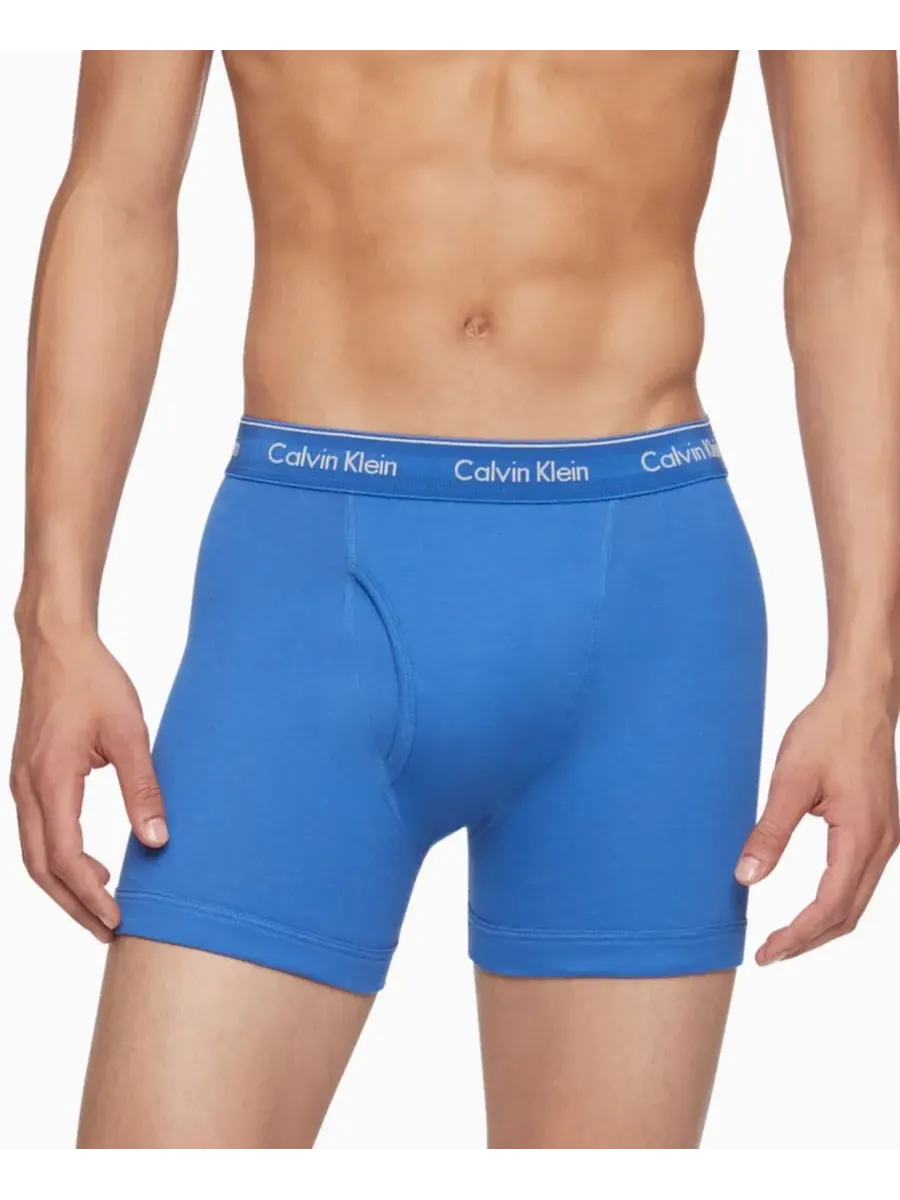 Calvin Klein Мужские боксеры из классического хлопка, комплект из 3 штук — изображение 3 из 4, синий