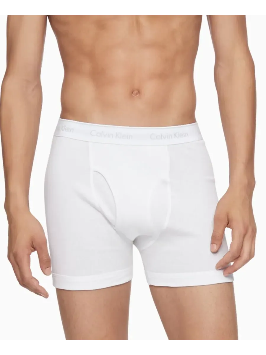 Calvin Klein Мужские боксеры из классического хлопка, комплект из 3 штук — изображение 2 из 4, белый