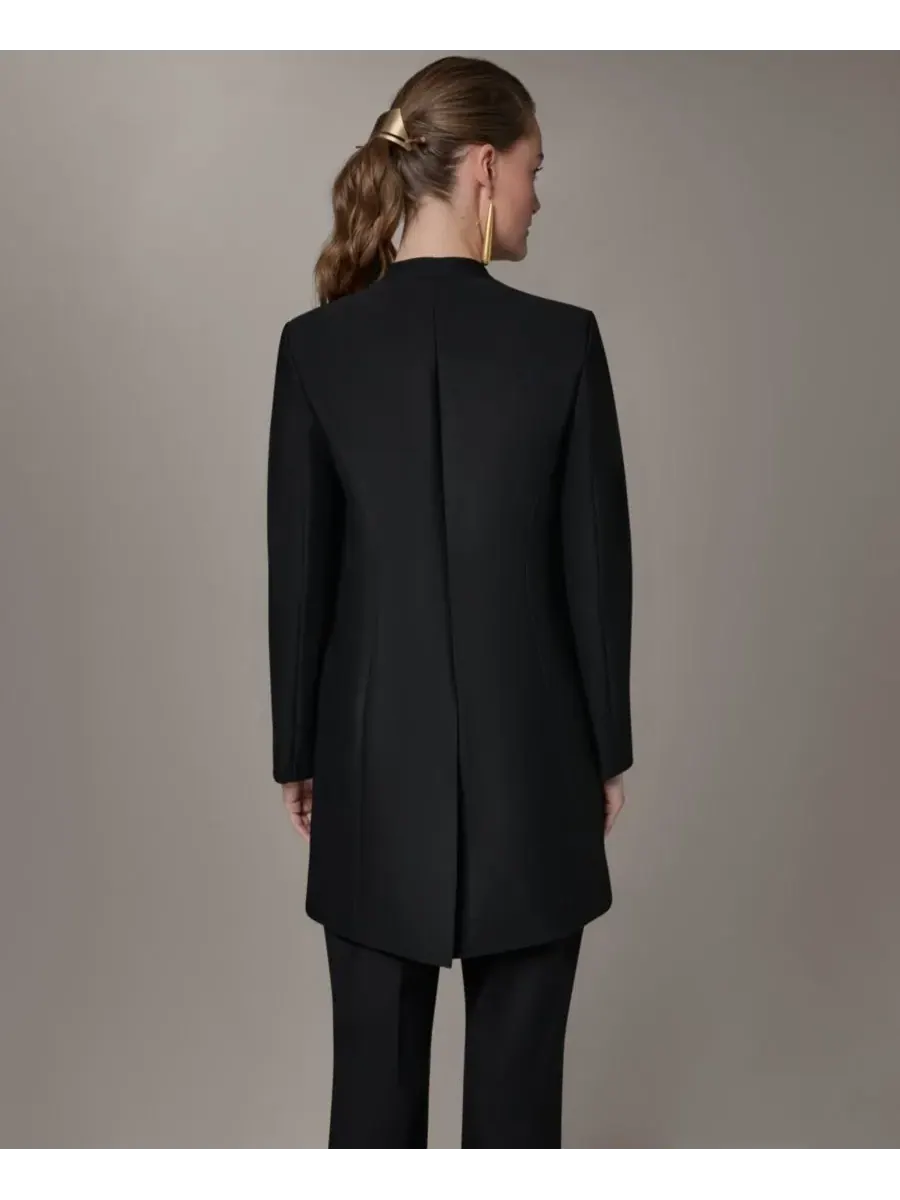 Женская куртка с V-образным вырезом Donna Karan New York — изображение 3 из 9, черный