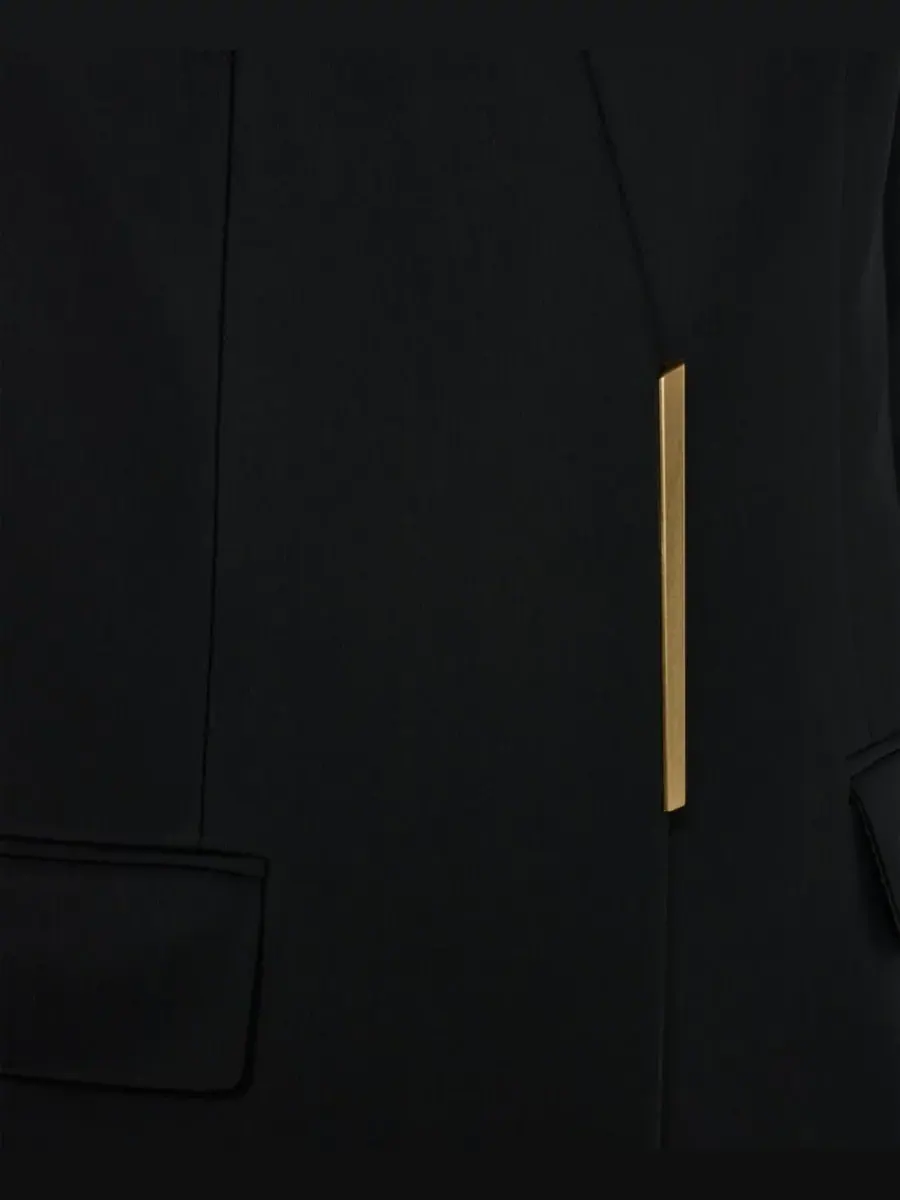 Женская куртка с V-образным вырезом Donna Karan New York — изображение 5 из 9, черный