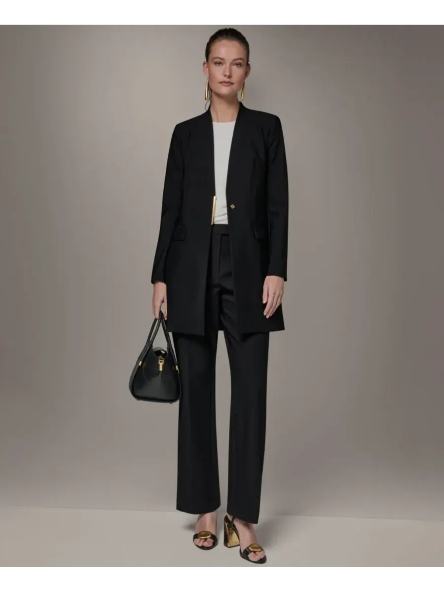 Женская куртка с V-образным вырезом Donna Karan New York — изображение 6 из 9, черный