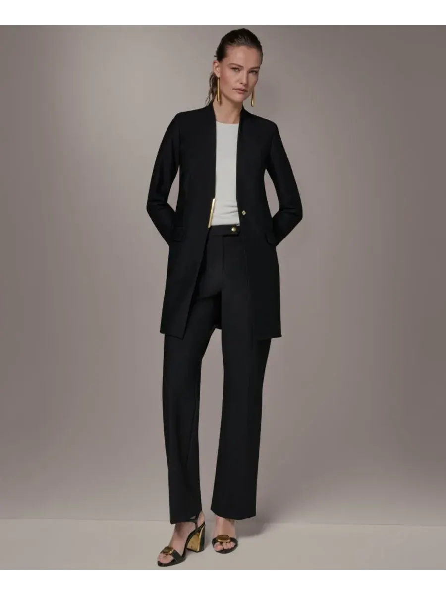 Женская куртка с V-образным вырезом Donna Karan New York — изображение 8 из 9, черный
