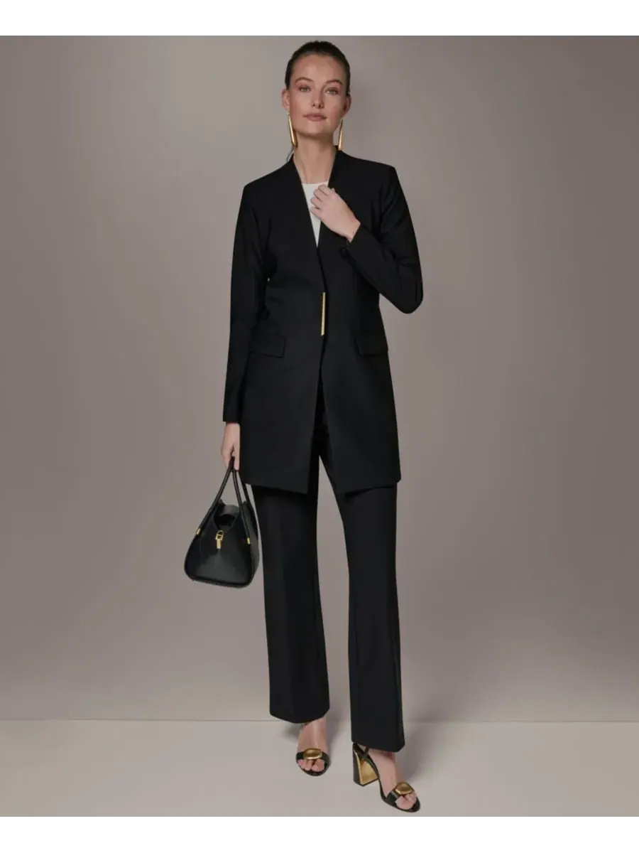 Женская куртка с V-образным вырезом Donna Karan New York — изображение 9 из 9, черный