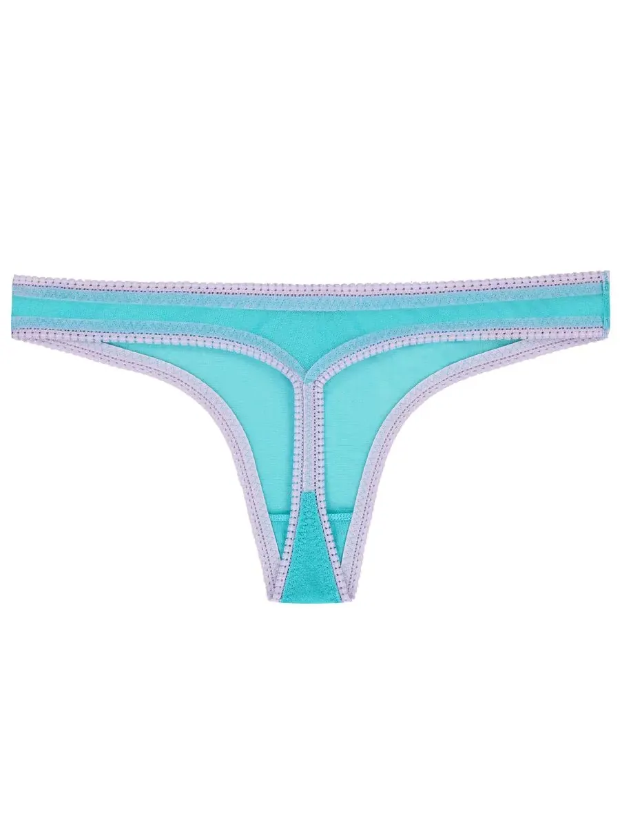 Женское сетчатое нижнее белье G, комплект из 3 штук, Sweet Fuchsia/Champagne/Waterfall — изображение 4 из 7