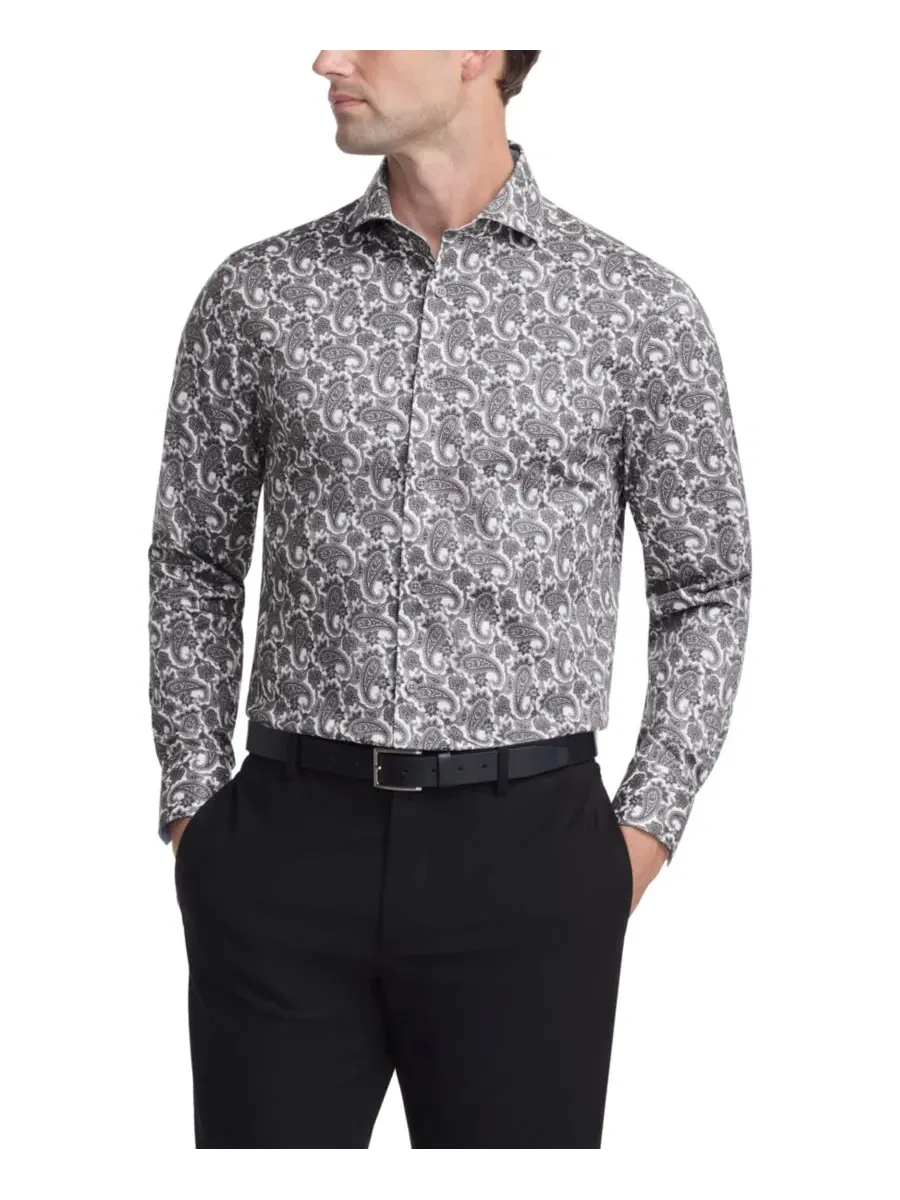 Мужская рубашка Ted Baker с узором, приталенного кроя Ted Baker — серый