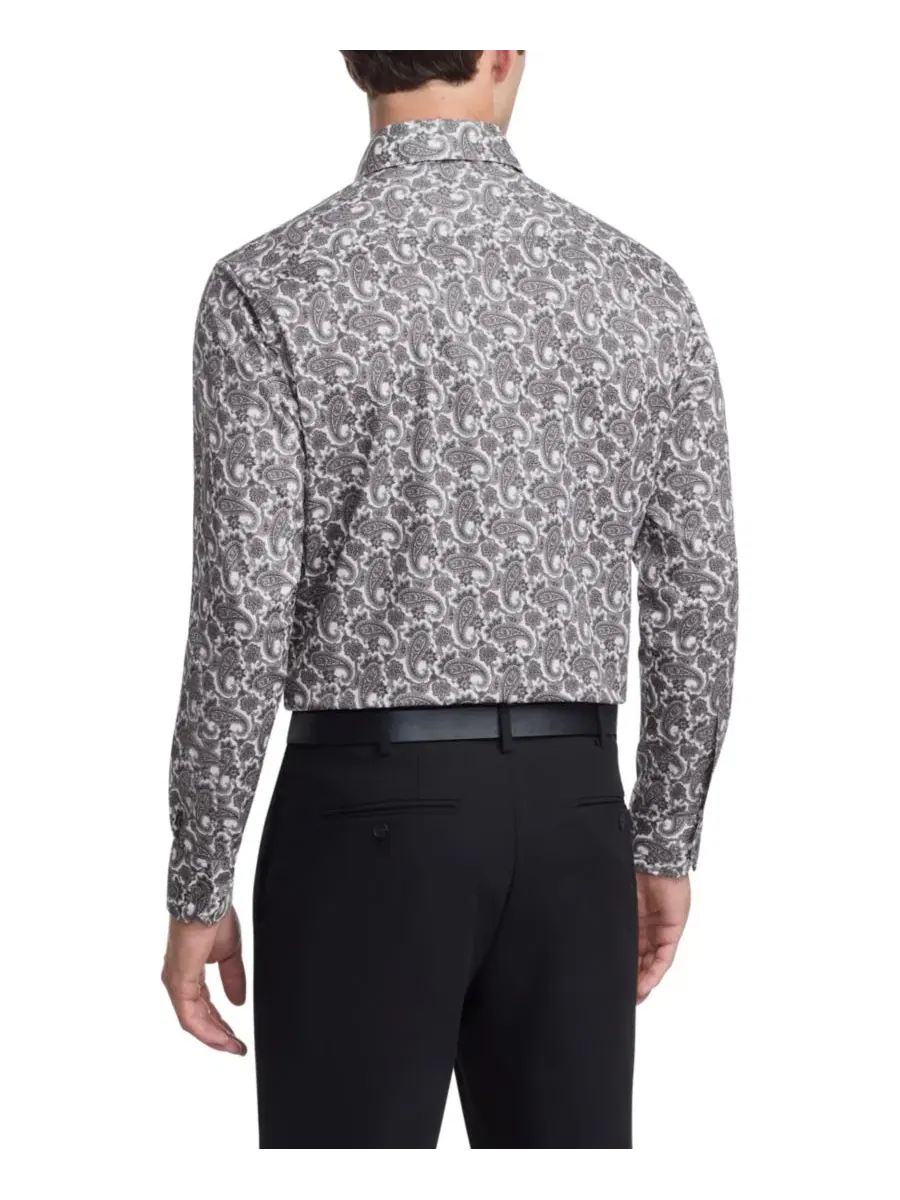 Мужская рубашка Ted Baker с узором, приталенного кроя Ted Baker — изображение 2 из 6, темный серый
