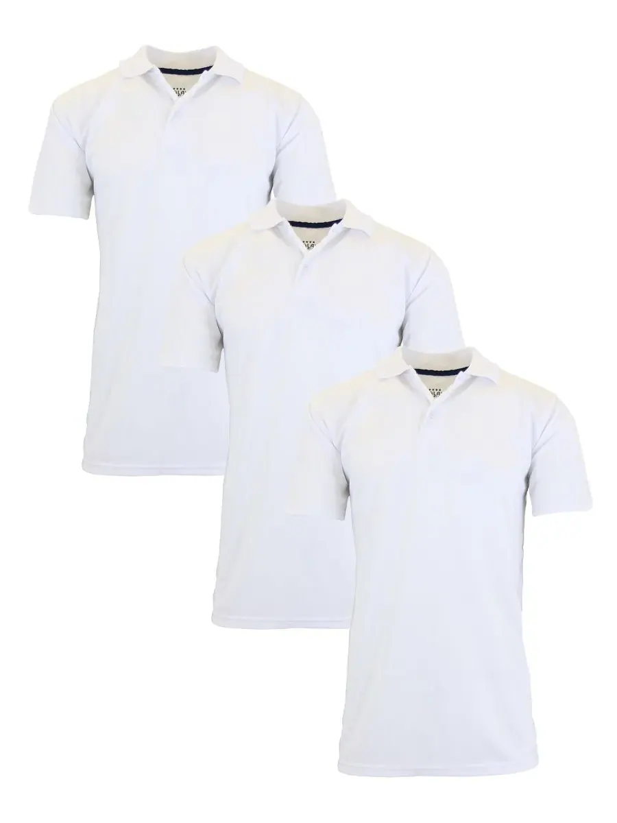Комплект из 3 мужских поло-рубашек Dry Fit из влагоотводящей ткани, больших размеров Galaxy By