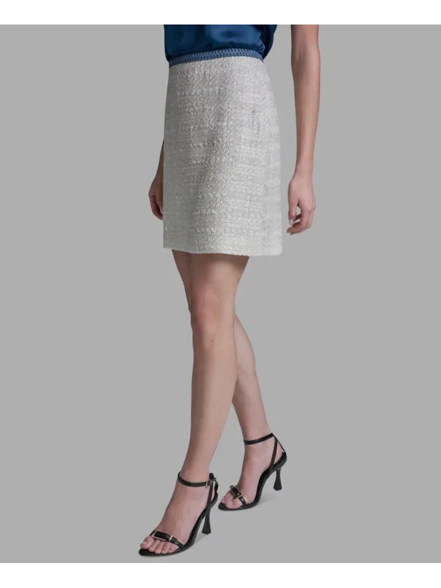 Женская джинсовая юбка до колена с косичкой BCBG — изображение 3 из 6, белый