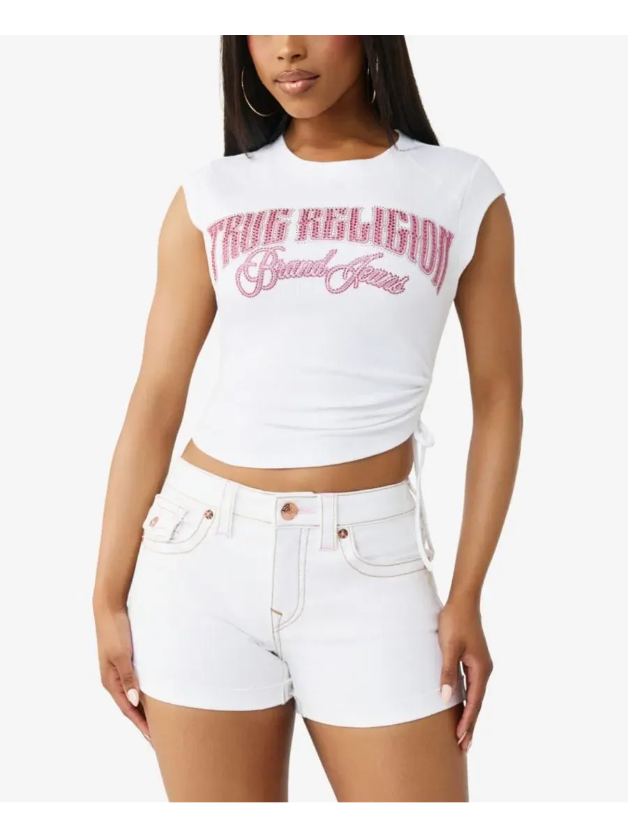 Женская детская блузка с кристальными боковыми складками True Religion
