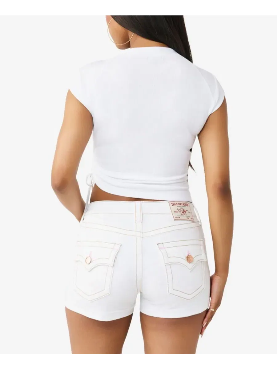 Женская детская блузка с кристальными боковыми складками True Religion — изображение 3 из 3, белый