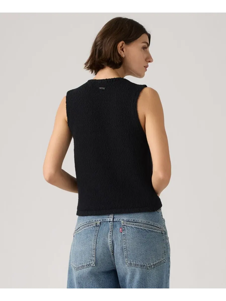 Премиальный женский хлопковый жилет без рукавов с V-образным вырезом Levi'S — изображение 4 из 4, антрацит