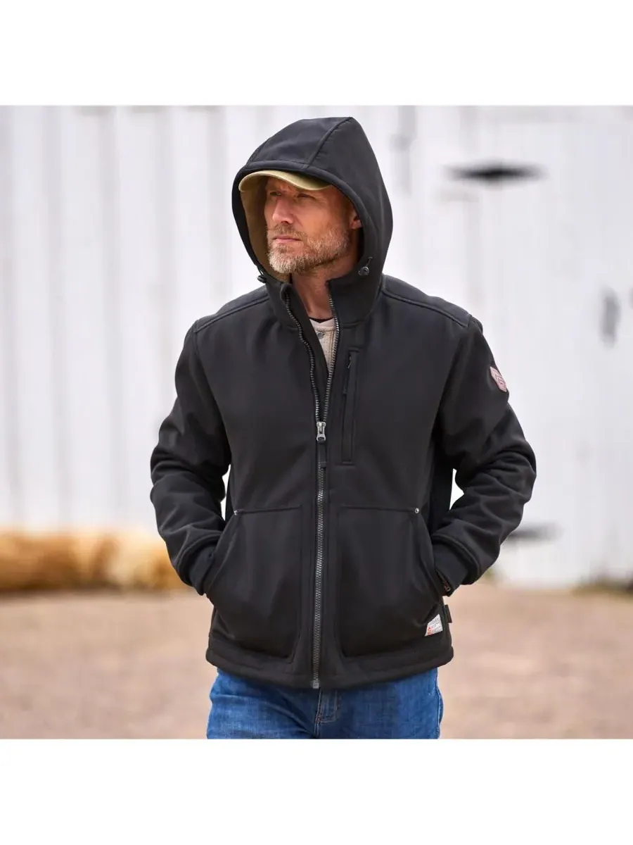 Мужская куртка Wind River Burly Canvas Softshell Free Country — изображение 7 из 7, черный