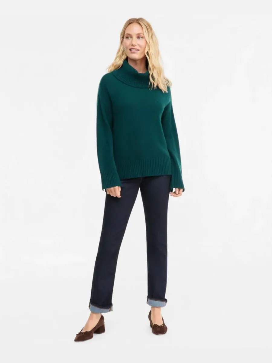 Свитер с высоким воротом из кашемира Relaxed Turtleneck Charter Club, Deep Pine
