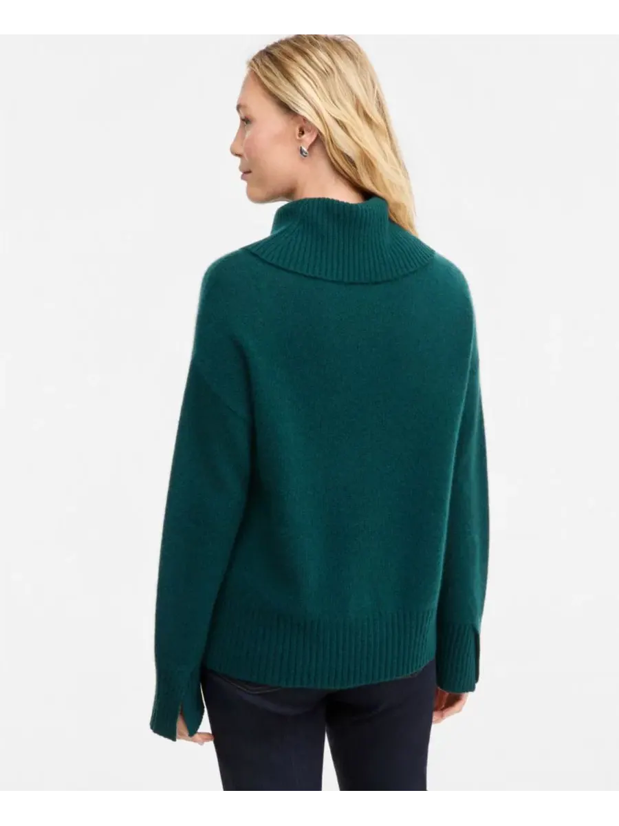 Свитер с высоким воротом из кашемира Relaxed Turtleneck Charter Club, Deep Pine — изображение 3 из 6