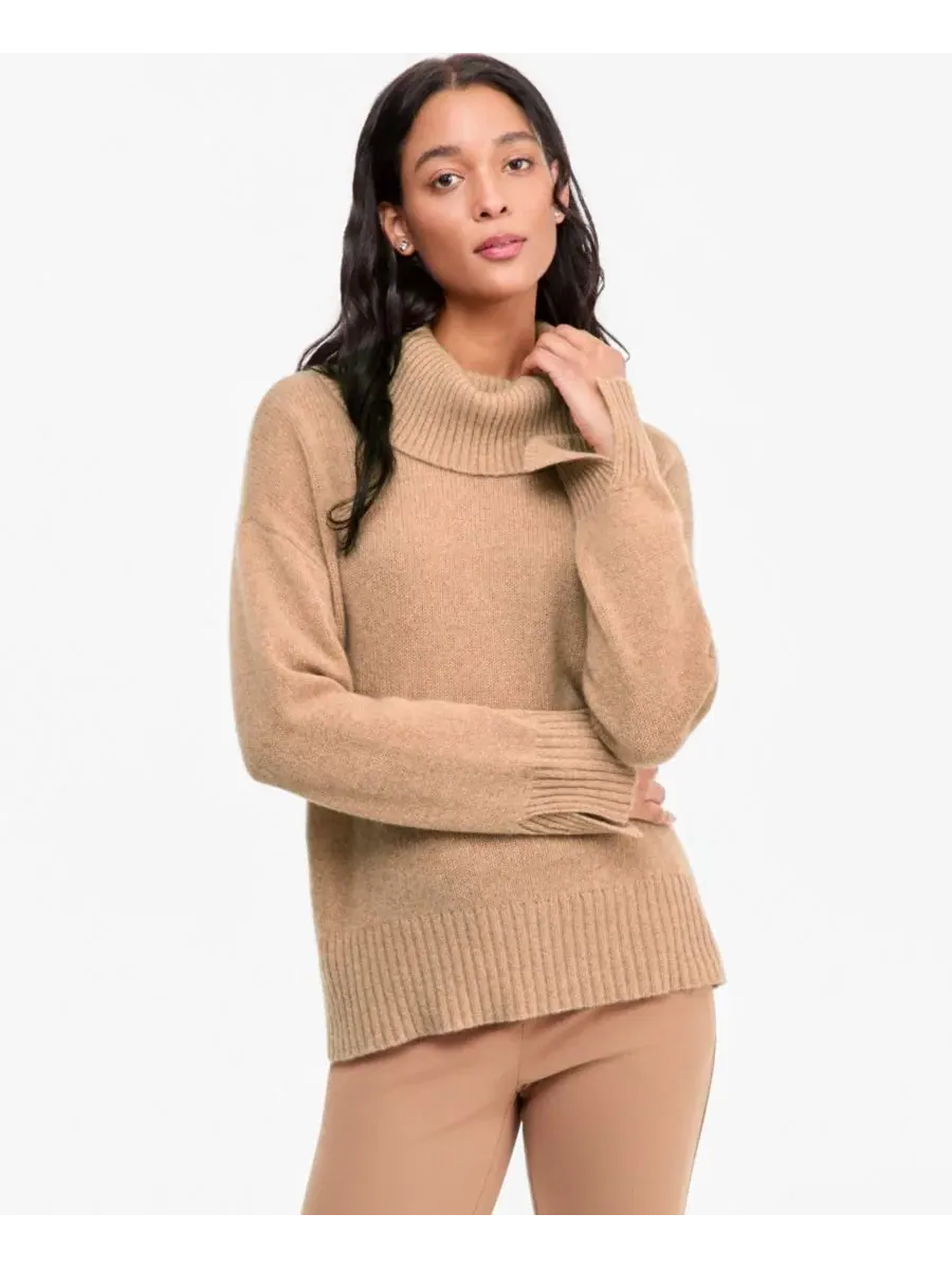 Свитер с высоким воротом из кашемира Relaxed Turtleneck Charter Club, Heather Camel