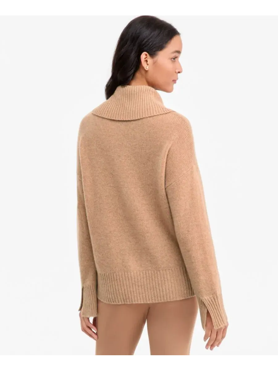Свитер с высоким воротом из кашемира Relaxed Turtleneck Charter Club, Heather Camel — изображение 2 из 6