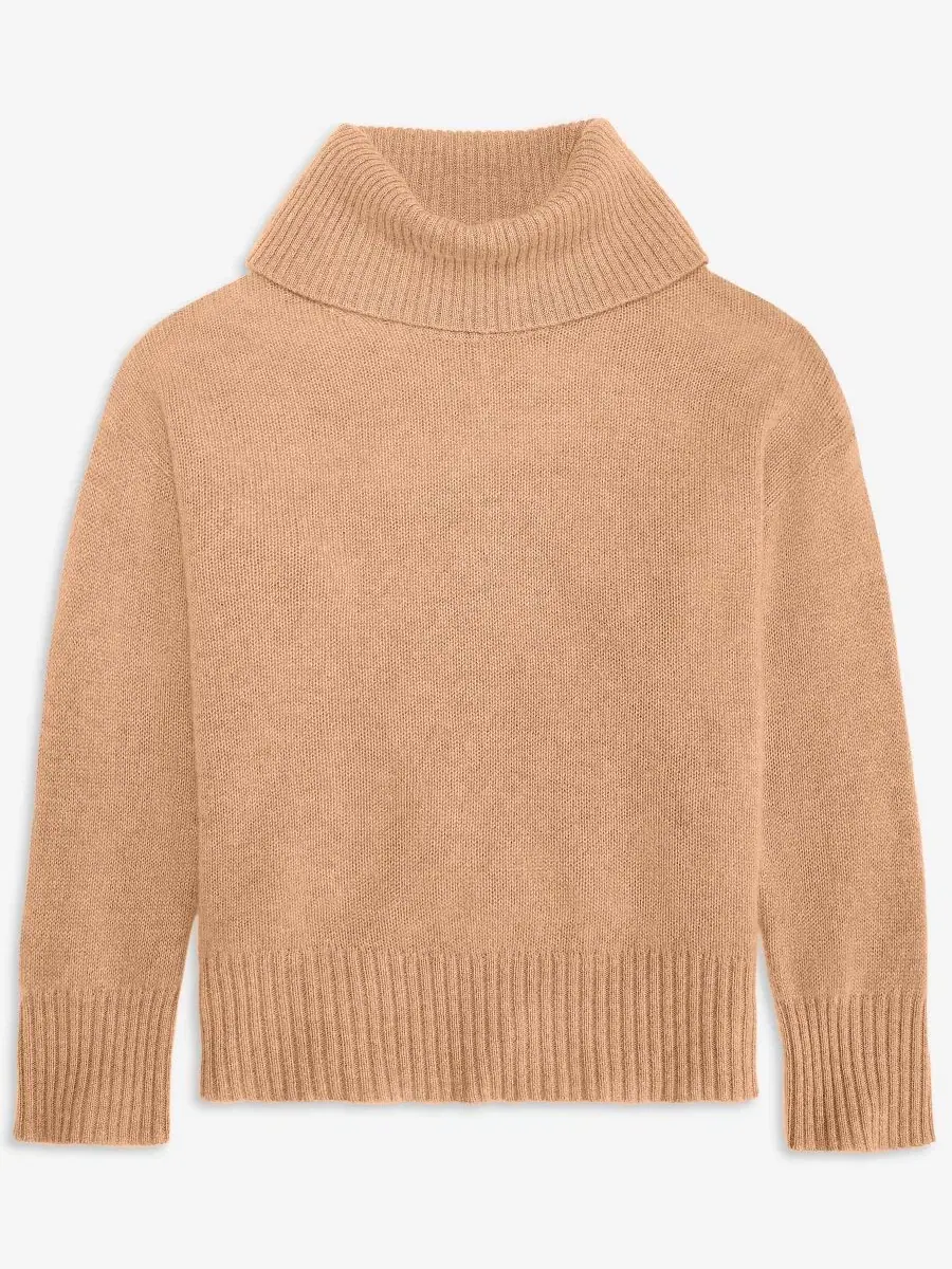 Свитер с высоким воротом из кашемира Relaxed Turtleneck Charter Club, Heather Camel — изображение 4 из 6