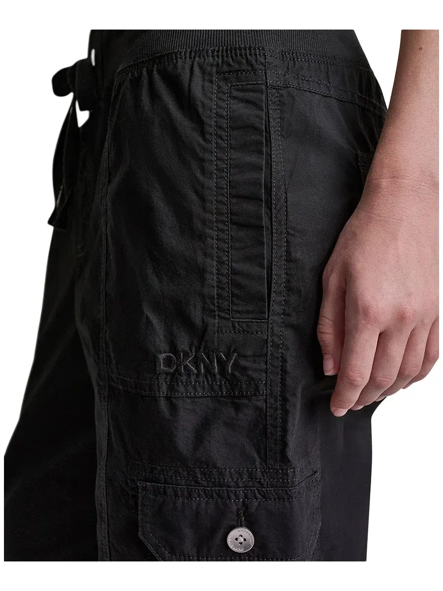 Брюки прямого кроя с карго-карманами DKNY Sport — изображение 4 из 5, черный