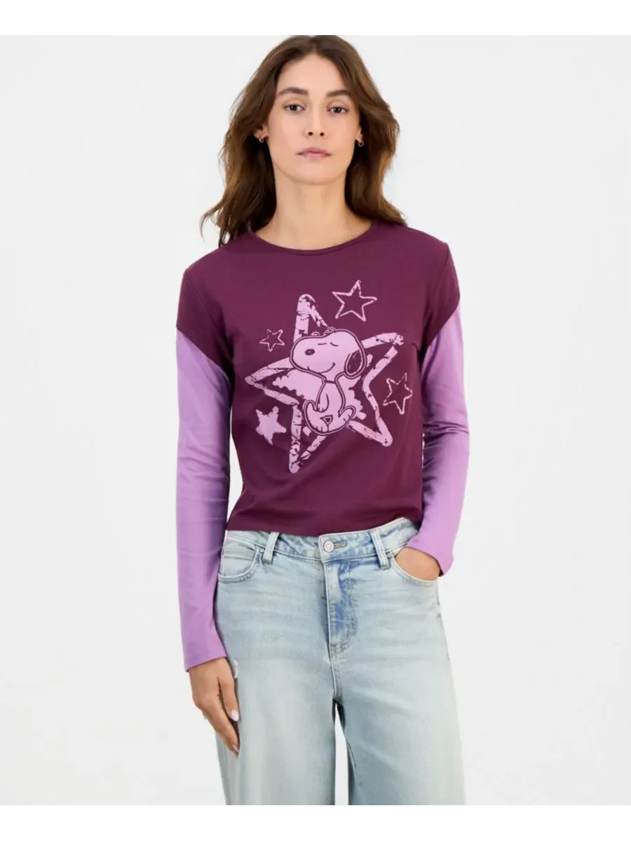 Топ с длинным рукавом с принтом Snoopy Grayson Threads, The Label — красный