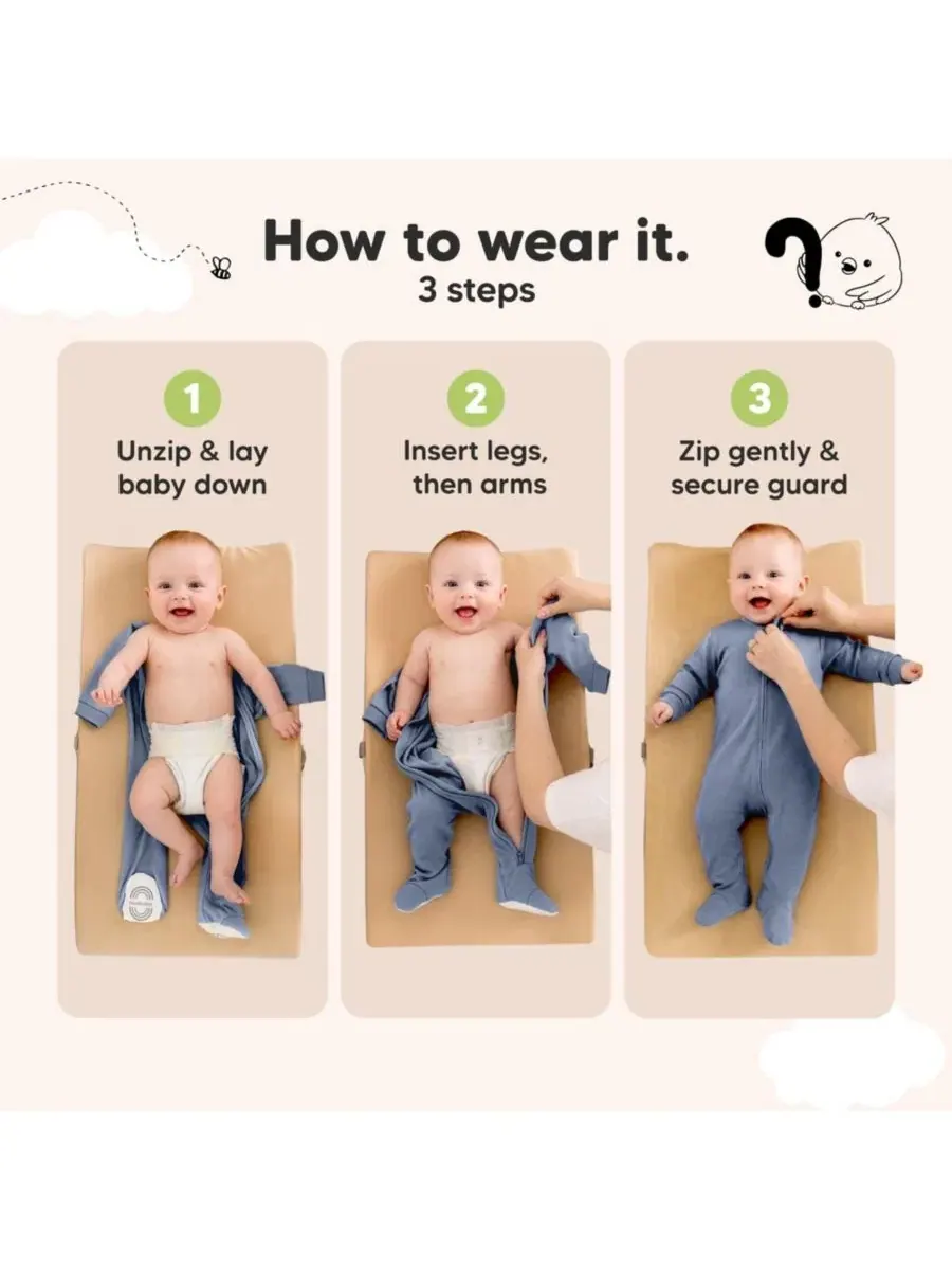 Комплект детских пижам с закрытыми ножками, 2 шт, 100% хлопок, Soothe Sleep N' Play KeaBabies — изображение 7 из 9, серый