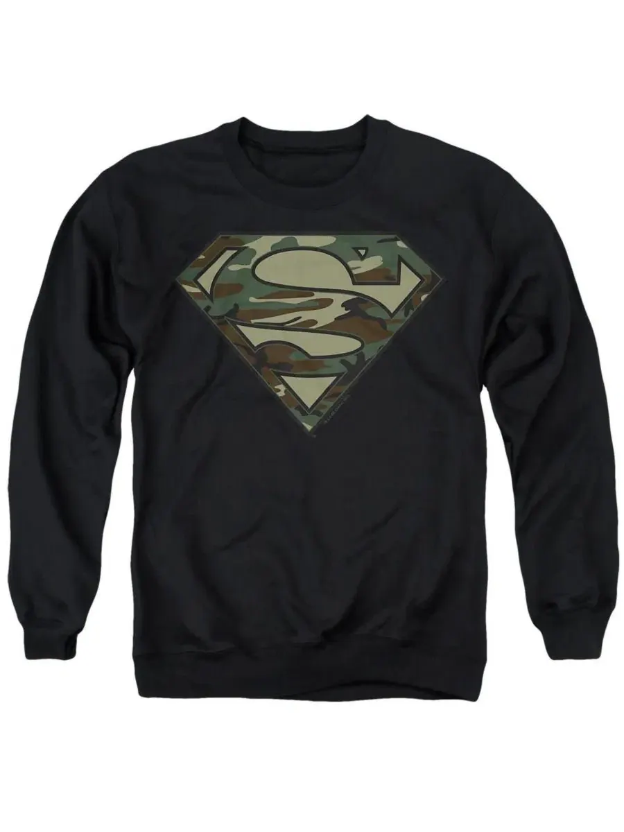 Толстовка с капюшоном и принтом Camo Logo Superman — черный