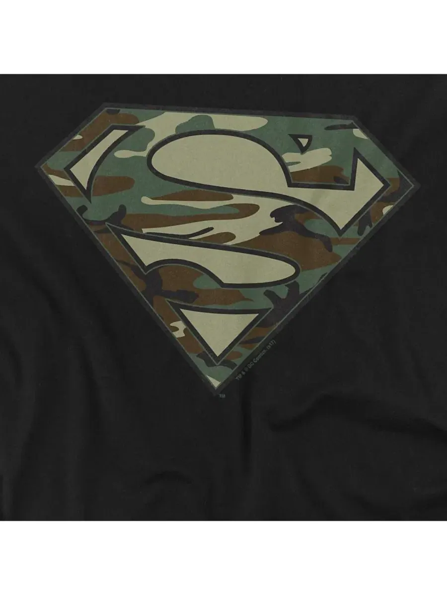 Толстовка с капюшоном и принтом Camo Logo Superman — изображение 2 из 3, черный